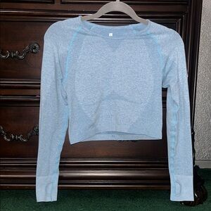 Women's Blue Long Sleeve Top
